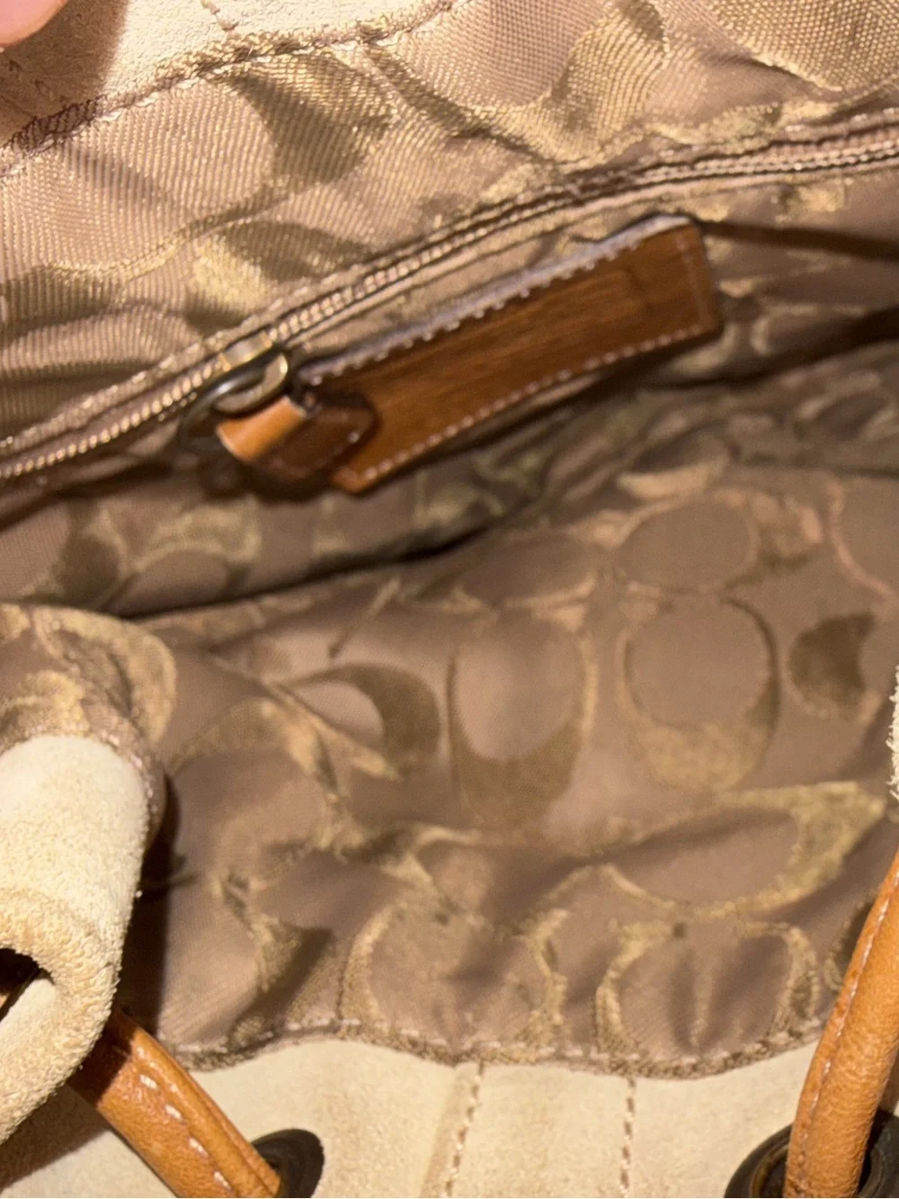 Vintage Coach Suede Drawstring Crossbody